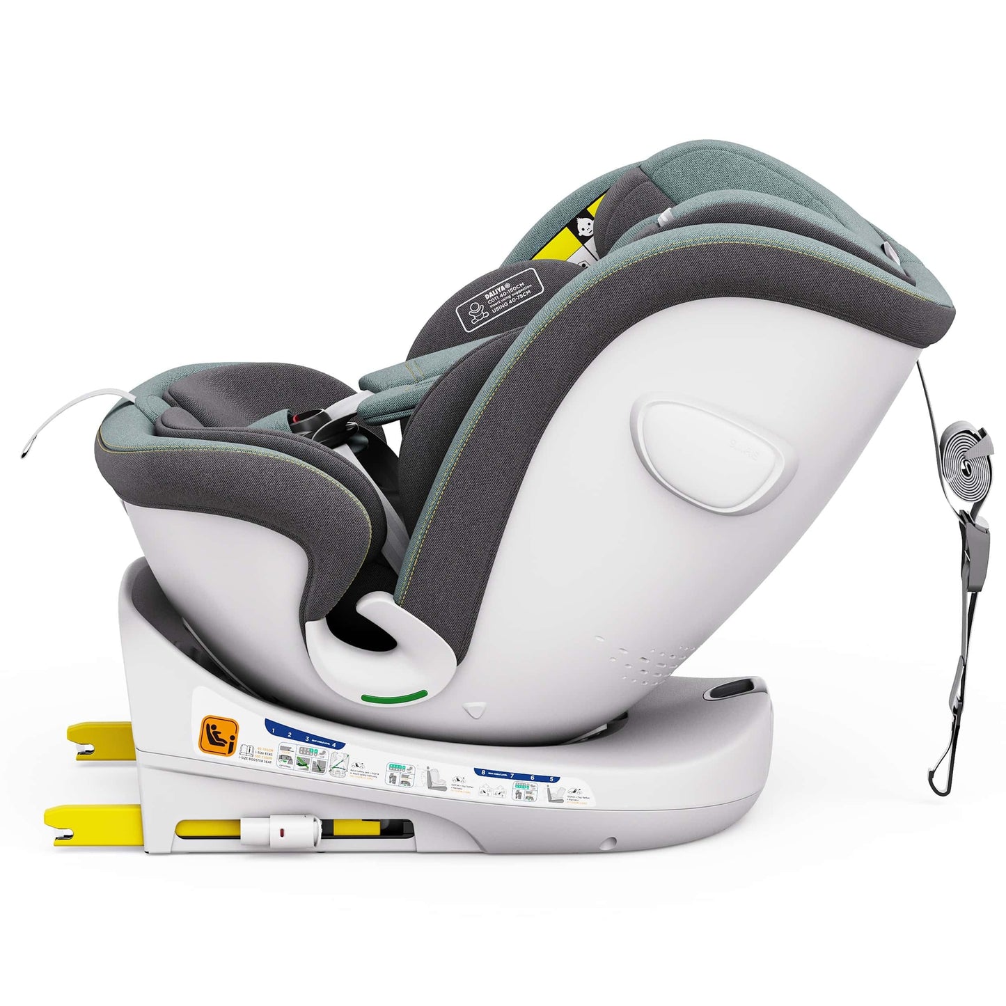 Daliya® Kindersitz ROTAZIONE | I-SIZE 40-150 cm | 8 Pos. | Isofix | (SIP) | Top Tether | 360° | 5 Punkt Gurt | Gruppe 0+ / I/II/III 0-36 KG | Neueste Zulassungs UN ECE Reg. 129 (Beige) - Meloni2