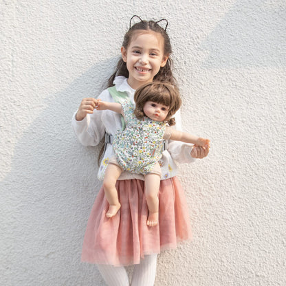 GAGAKU Puppentrage ab 3 Jahre Bauchtrage Babypuppen Zubehör Schultergurte Babytrage Puppe Kleinkind Puppentragetasche Stofftiertrage Kuscheltierträger - Rose - Kaninchengarten