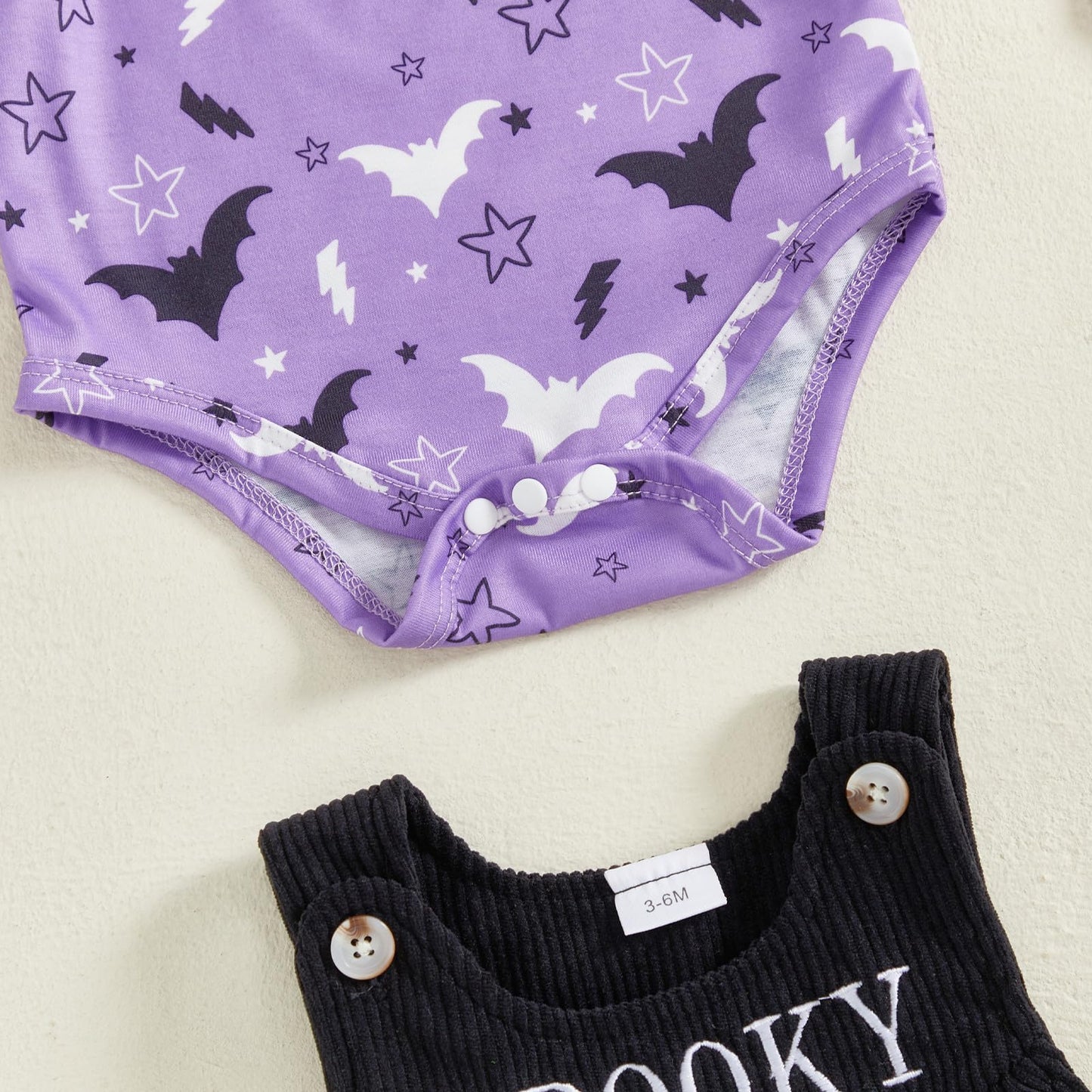 Geagodelia Baby Girl Halloween Clothing Outfit Pumpkin Ghost Baby Clothing Set Body Top + Jumpsuit Dress Newborn Soft Baby Set