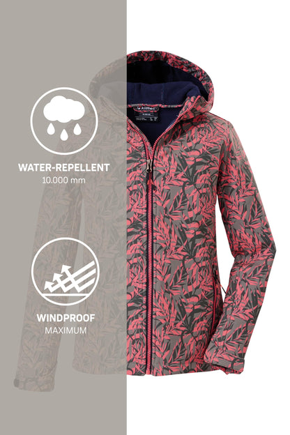 Killtec Girls' Softshell Jacket Print Softshell Jacket / Outdoor Jacket with Hood