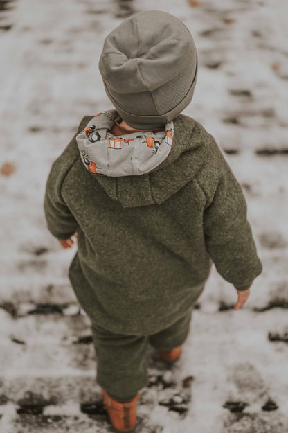 Fuchs & Kiwi Walkoverall Baby Boys - Natural Virgin Wool & Jersey Lining - Oeko-Tex, Skin-Friendly - Handmade in Berlin - Wool Walk Overall Baby & Toddler - Winter & Autumn