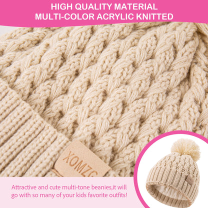 Baby Mützenhüte mit 2er Pack, warme Winterhüte für Jungen und Mädchen, Kleinkind Fleece gefüttert Kleinkind Babyhüte für 0-36 Monate