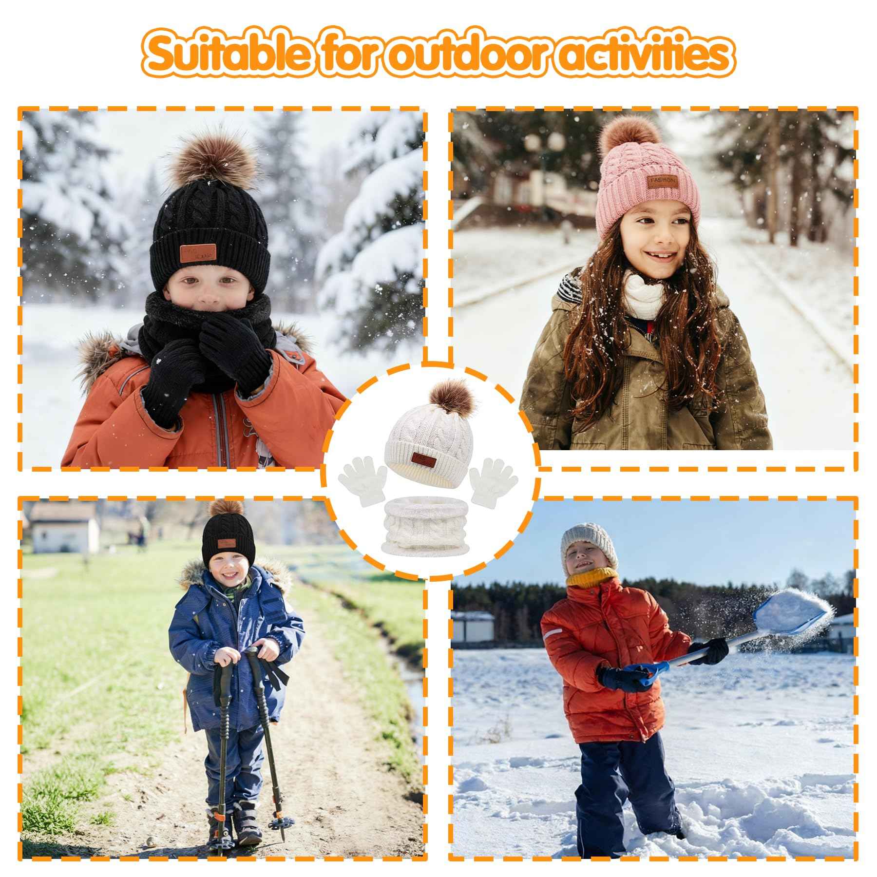 3-in-1 Children's Winter Hat Scarf Gloves Set