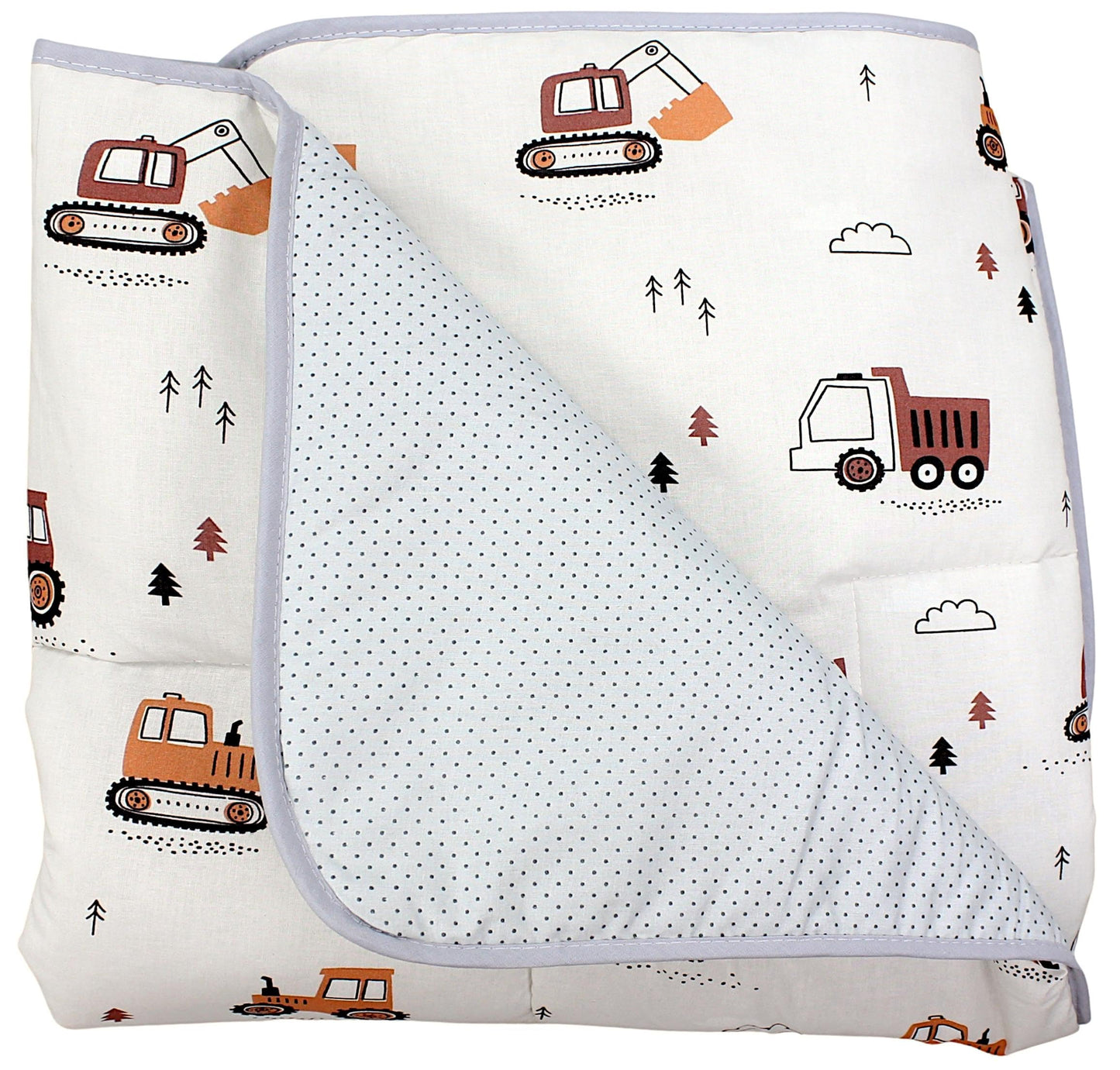 TupTam Krabbeldecke für Baby 120x120 cm - Gepolsterte Spieldecke Baby Baumwolle, XXL, OEKO-TEX, Weich & Hautfreundlich, Farbe: Wald/Beige