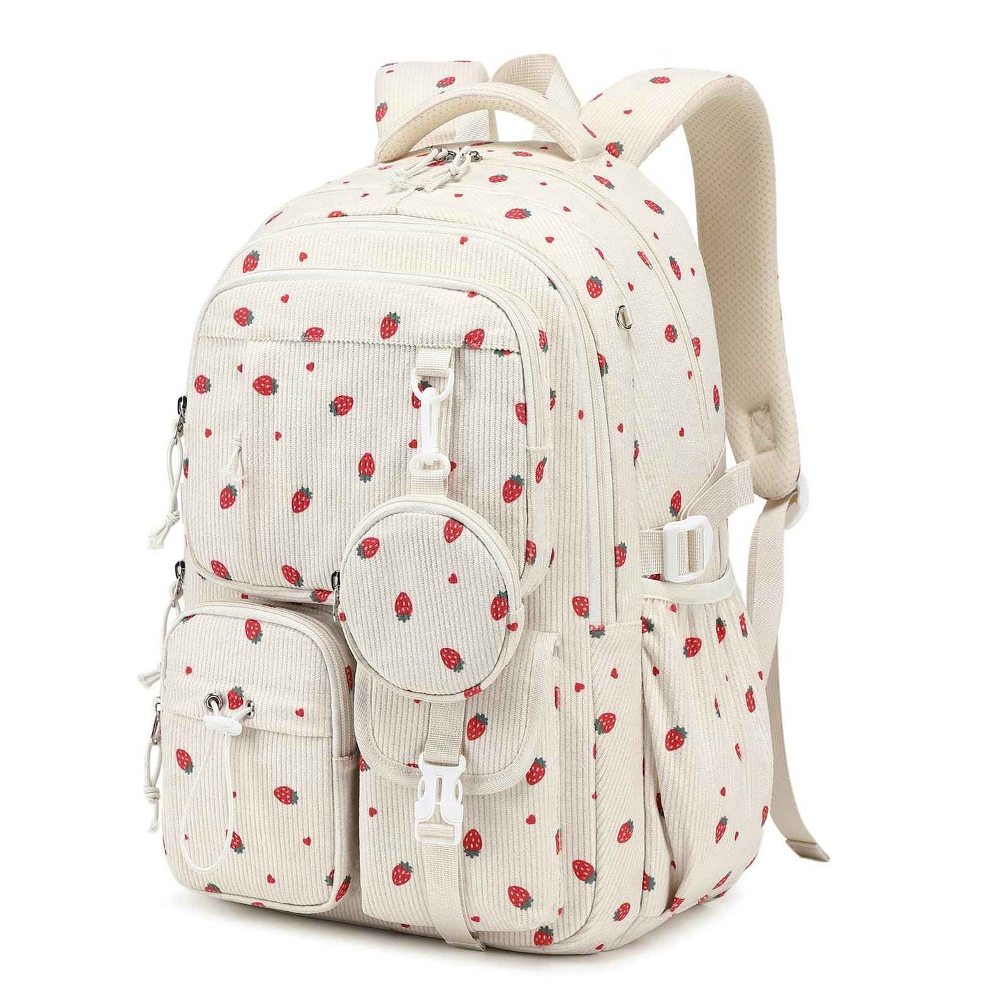 Schulrucksack Teenager Mädchen 22,9L mit Abnehmbarem Münzbeutel | Reflektierende Sicherheitsstreifen,S-förmige Wirbelsäulenstütze,Wasserfestes Gewebe,Wabenbelüfteter Rücken