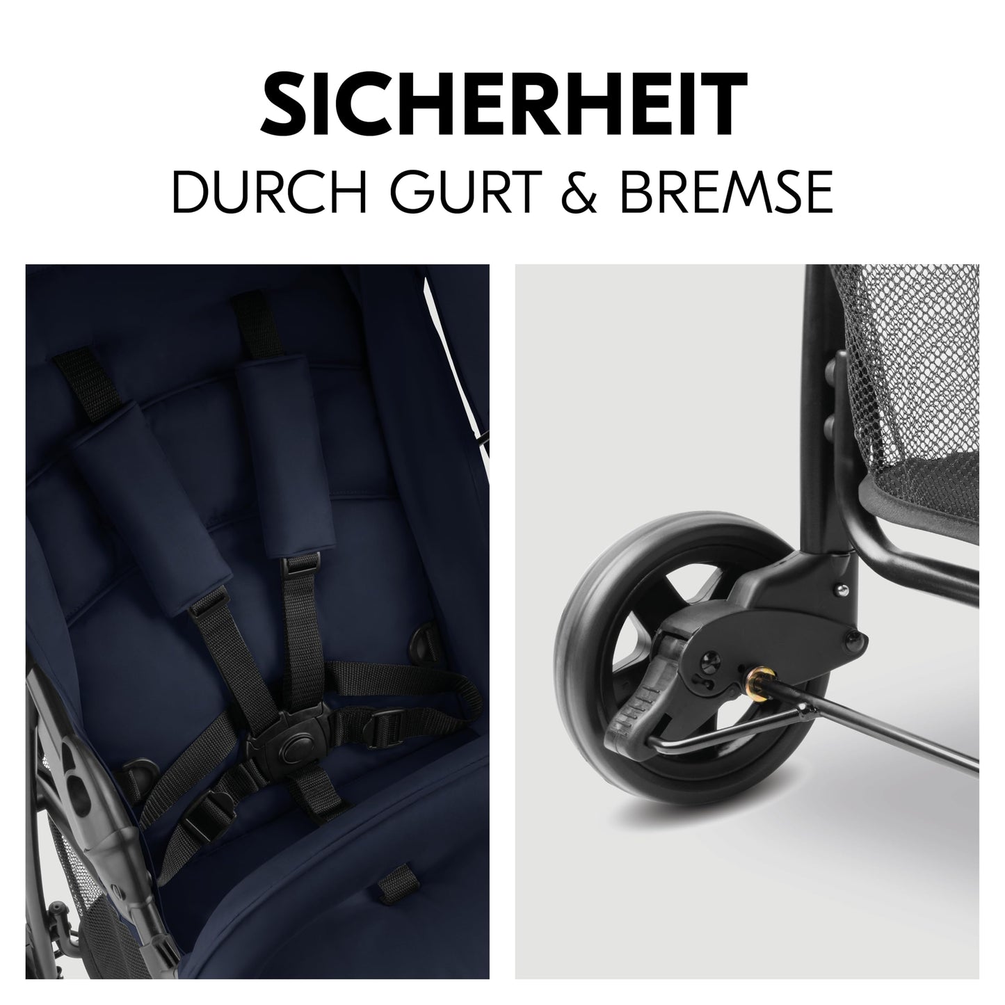 Hauck Lightweight Stroller up to 18 kg with reclining function from birth, small foldaway, sun canopy, large basket
