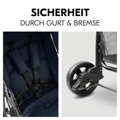 Hauck Lightweight Stroller up to 18 kg with reclining function from birth, small foldaway, sun canopy, large basket
