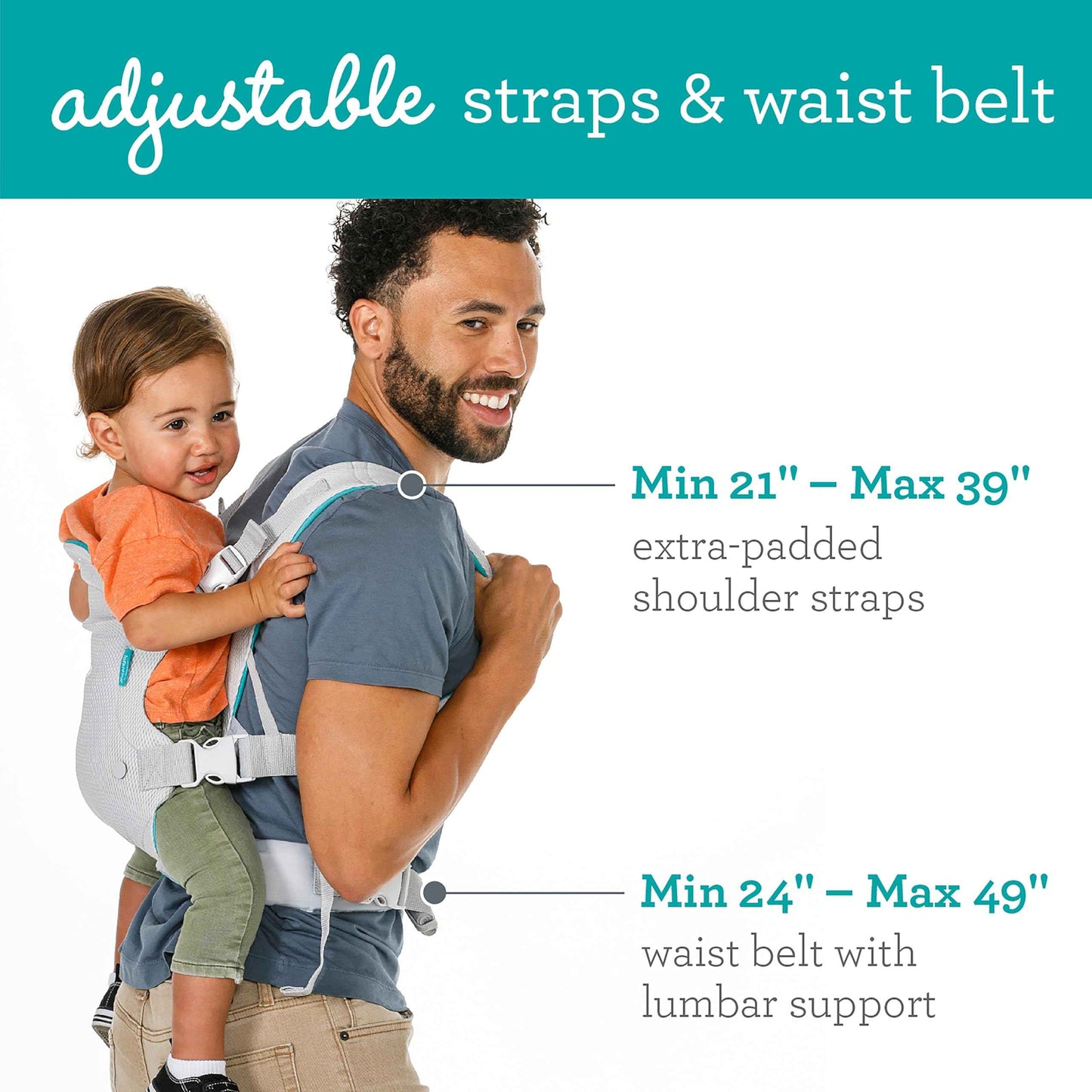 Infantino Flip Advanced 4-in-1 Babytrage, Ergonomisch, Umwandelbar, mit Blickrichtung Nach Innen und Außen, Vorne und Hinten Tragbar für Neugeborene bis Kleinkinder von 3,6-14,5 kg, Grau