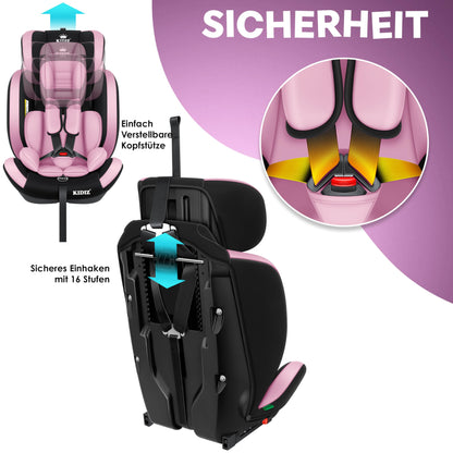 KIDIZ® Autokindersitz Kinderautositz Gruppe 1+2+3 9-36 kg 5-Punkt-Sicherheitsgurt, Autositz, Kindersitz, Einstellbare Kopfstütze, Mitwachsende Sitzerhöhung 1-12 Jahre, Stabil und Sicher - Meloni2