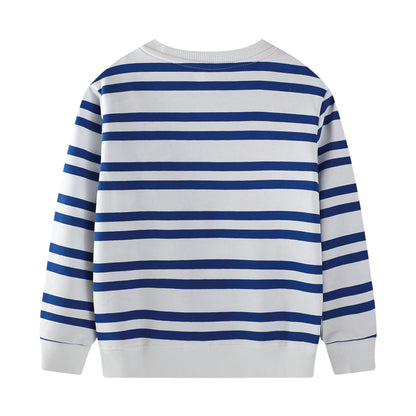 Boys' Pullover Sweatshirt Kids Casual Long Sleeve Tops Animal Aeroplane Winter Warm Striped Tops Age 2-7 Years