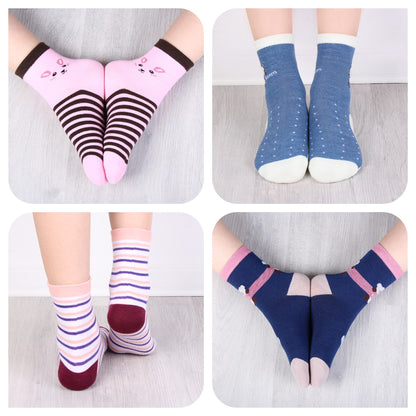 L&K-II 10/12 Paar Kinder Mädchen Socken aus Baumwolle Kleinkind niedliche Muster Kids Sneakersocken bunt 2808VA