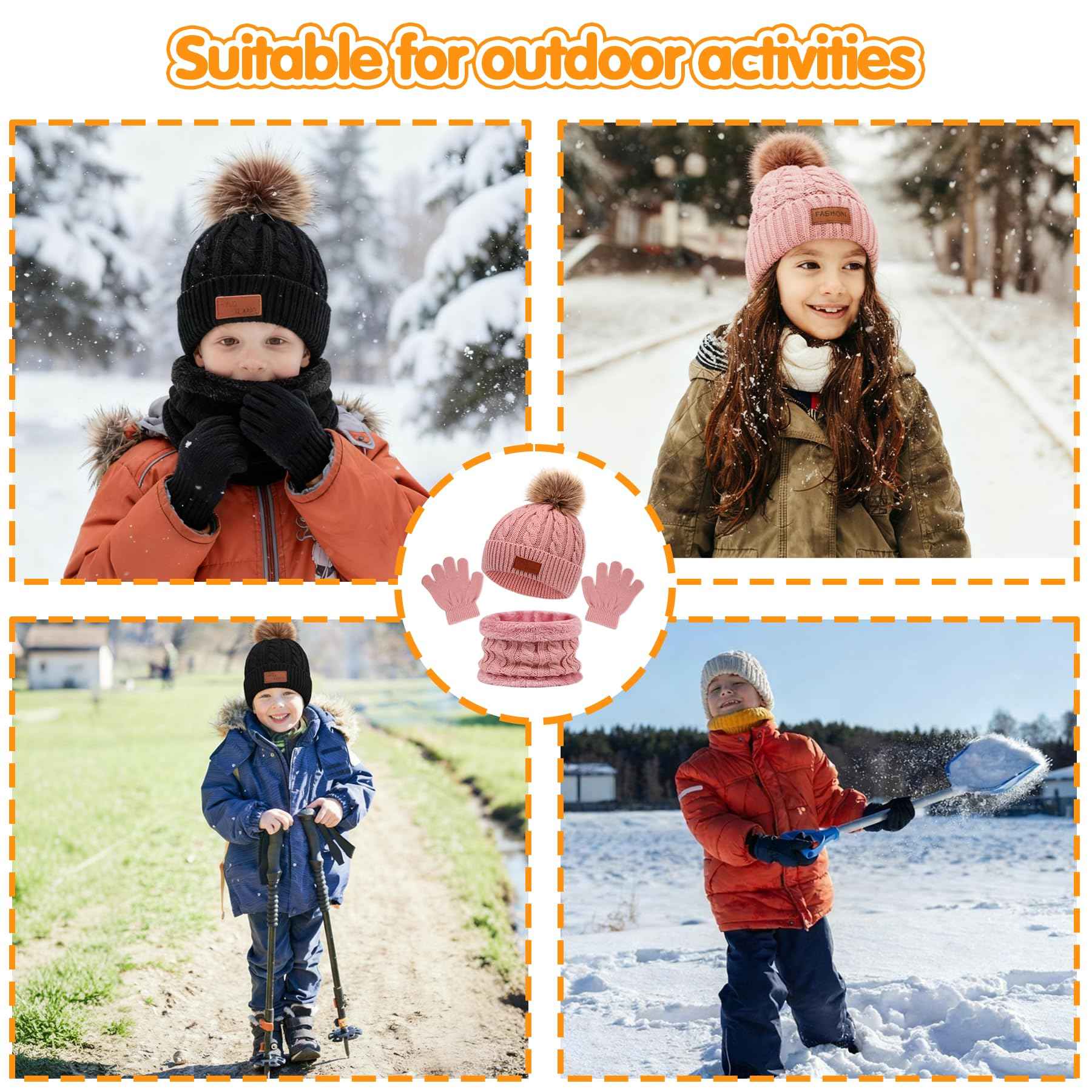 3-in-1 Children's Winter Hat Scarf Gloves Set