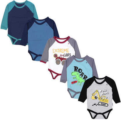 TupTam Baby Body Langarm – Weicher Body Baby 5er Pack aus Baumwolle, Unifarben, OEKO-TEX Zertifiziert