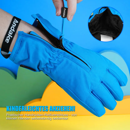 Andake Children's gloves, windproof, waterproof, warm winter gloves, skiing, outdoor sports, riding gloves, boys and girls