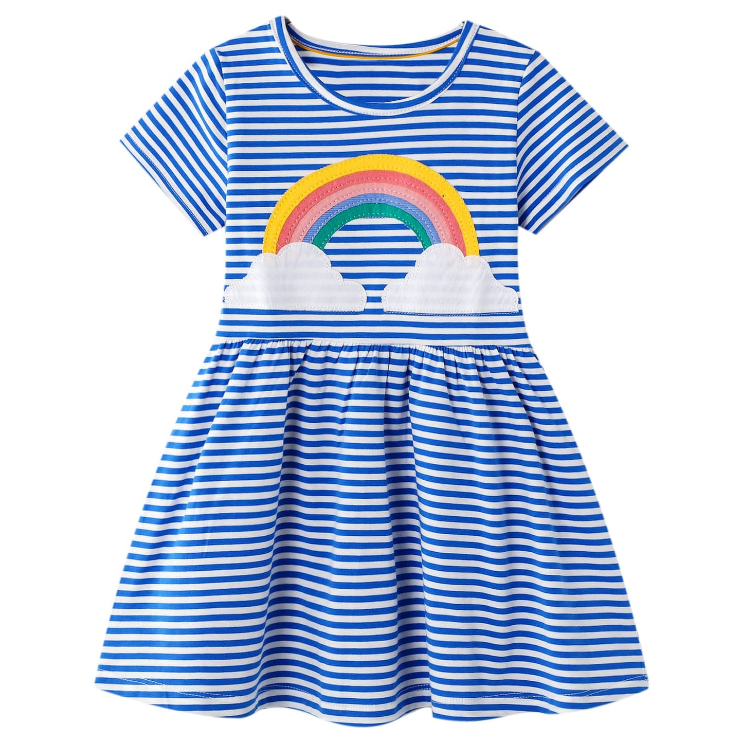 Dinopjs Kleider für Kleines Mädchen Kurzarm Kleid Cartoon-Stil Regenbogen Ozean Prinzessinnenkleid Dino Giraffe Osterhase Meerjungfrau Kinder Prinzessin Kostüm Tägliche Sommer Rock Ferienkleider