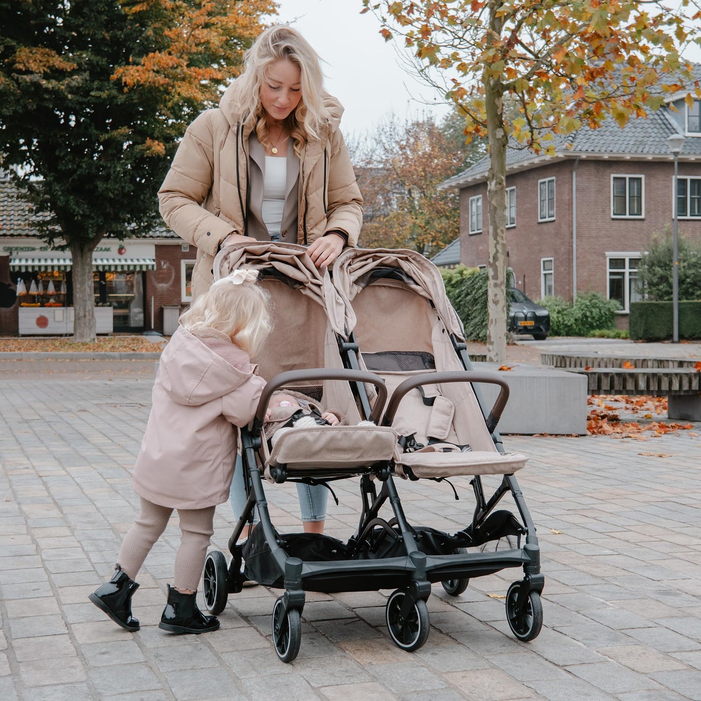 Deryan XP X2 Kinderwagen Buggy 2 in 1 - Buggy klein zusammenklappbar - Geburt bis 4 Jahre - Baby Wagen pro Sitz belastbar bis 22kg - Kinderbuggy klappbar - KOMPAKT & FALTBAR - Grau