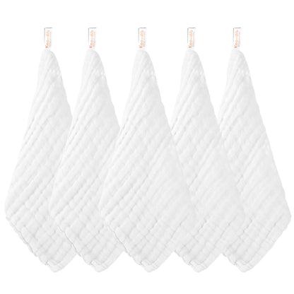 Koo-dib Baby Musselin Waschlappen Tuch Mullwindeln Spucktücher -Handtücher Weiche Neugeborene Gesichtstücher Saugfähig Junge Mädchen Sabberlätzchen 10 Stück 25x25 cm lätzchen