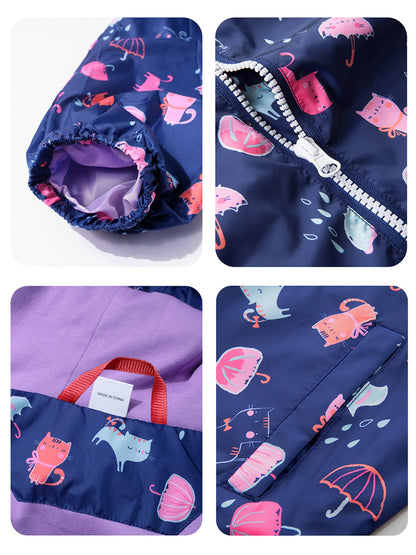 YOUNGSOUL Girls Rain Jacket Wind and Waterproof Transition Jacket 