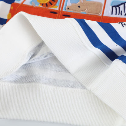 Boys' Pullover Sweatshirt Kids Casual Long Sleeve Tops Animal Aeroplane Winter Warm Striped Tops Age 2-7 Years
