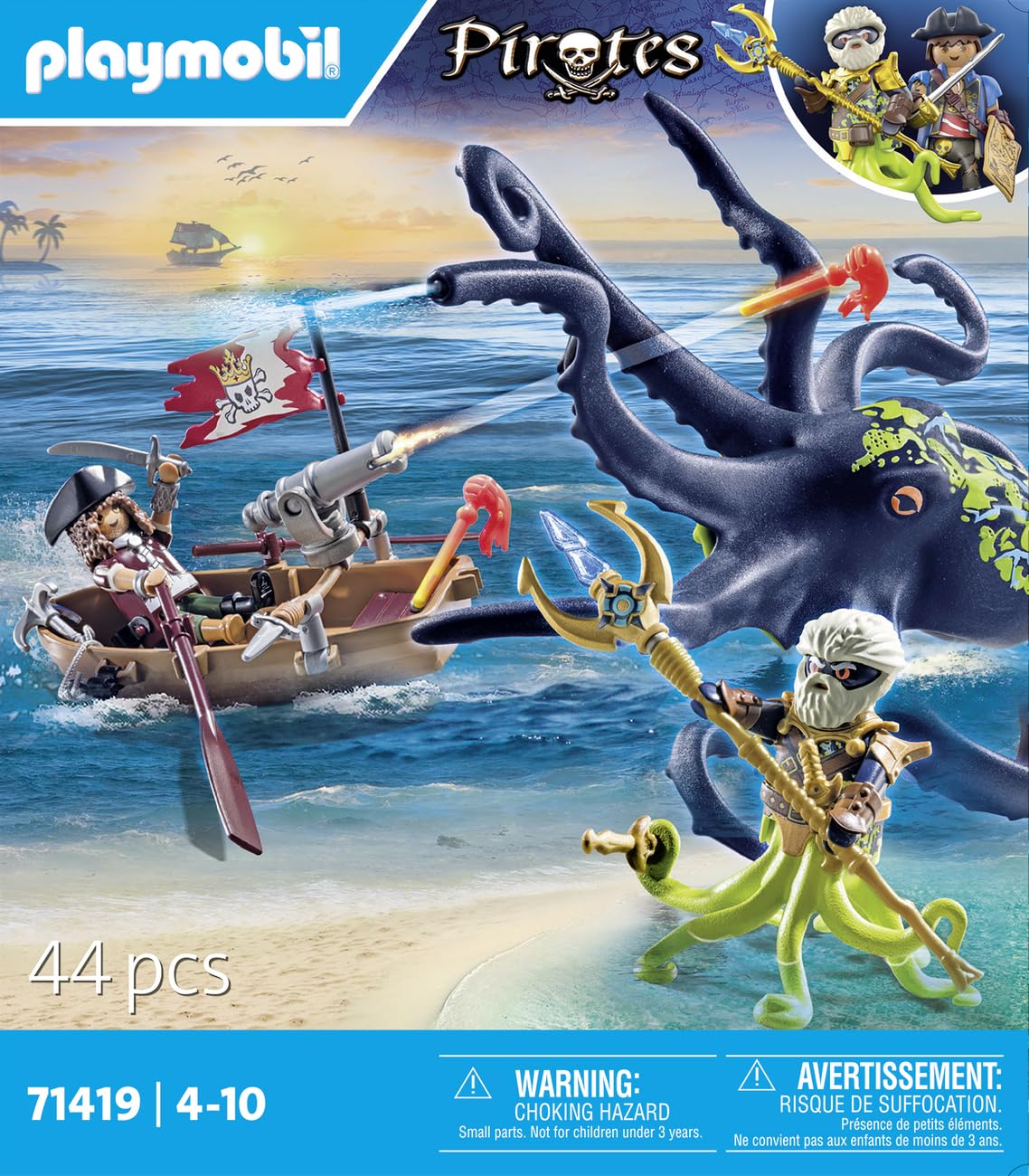 PLAYMOBIL | Pirates | Gefahr durch Riesenhai | Piratenspielzeug | Spielzeugfiguren | Spielzeug für Kinder ab 4 Jahren | 71793