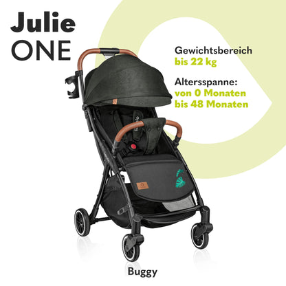 LIONELO Julie One Buggy Pushchair up to 22 kg, Adjustable Backrest and Footrest, Mosquito Net, Leg Warmer, Drink Holder and Transport Bag, Foldable