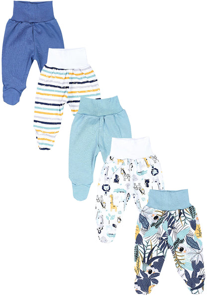 TupTam Baby Unisex Hose mit Fuß Bunte 5er Pack