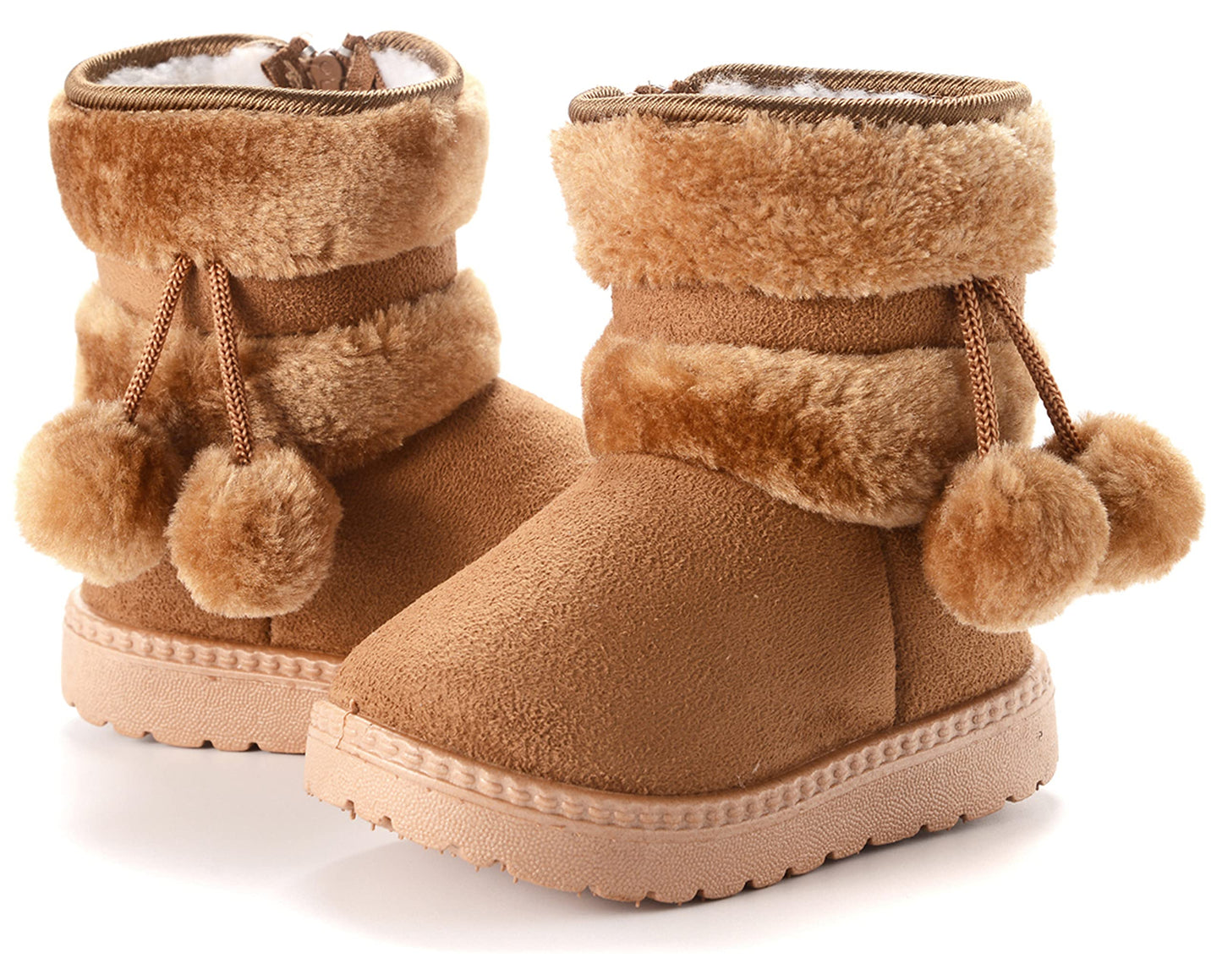 Children's Warm Lined Snow Boots, Girls' Winter Shoes, Baby Non-Slip Boots, Toddler Shoes, Soft Soles, Slip-On Boots