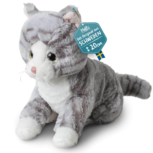 Mollis Kuscheltier - Kuschelkatze - 20 cm - Plüschtier-Katze - Kinder-Kuscheltier - weiches Stofftier für Kinder und Babys (Orange)