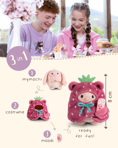 NICI Kuscheltier Küken Tschieps 8cm mit Chilisoße & Hähnchenkeulekostüm in Geschenkbox - gelb - Stofftier aus weichem Plüsch, Plüschtier zum Kuscheln und Spielen, für Kinder & Erwachsene - 61653