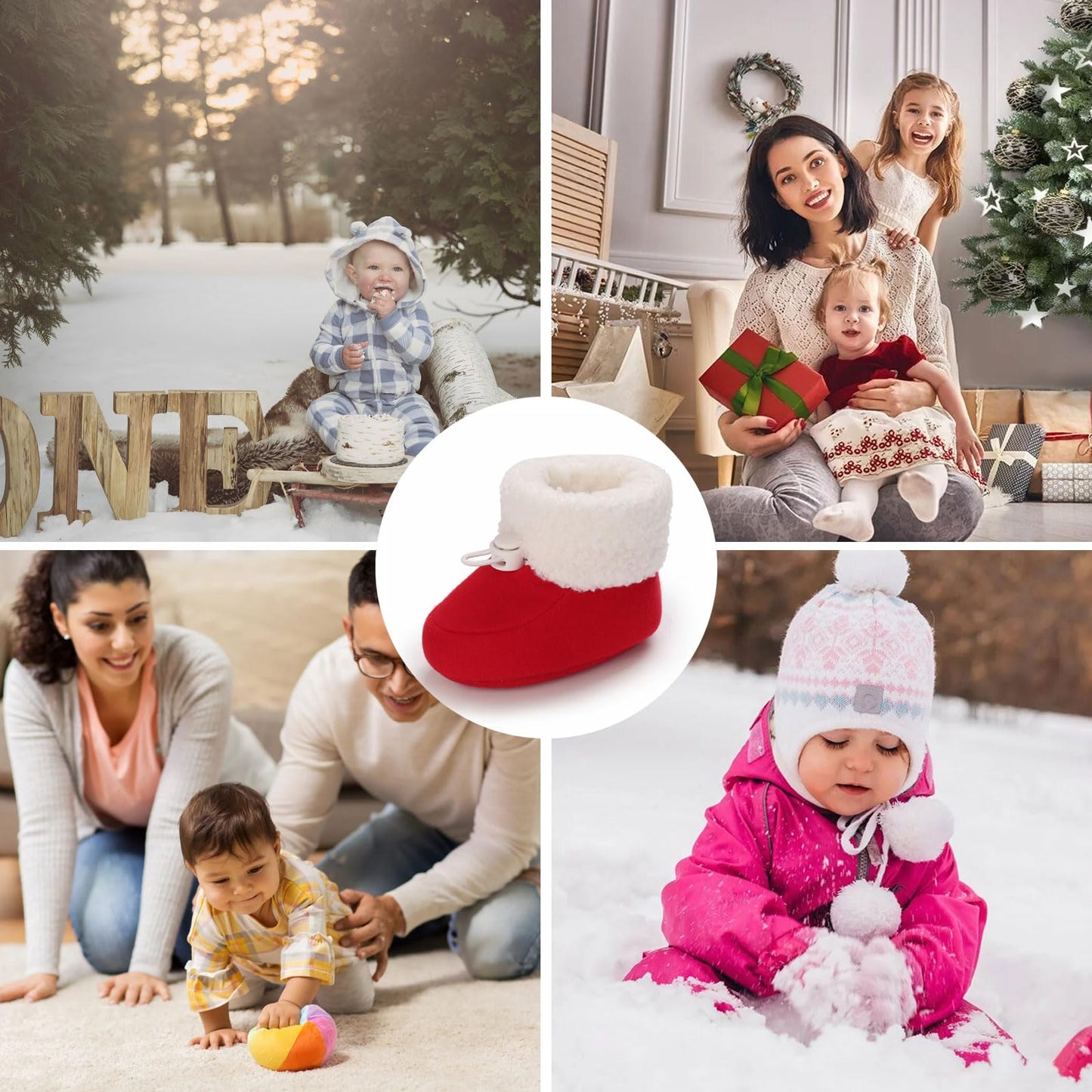 Baby Winter Shoes Warm Baby Shoes Winter Non-Slip Adjustable Newborn Snow Shoes First Walking Shoes Lined Thermal Fleece Crawling Shoes Slippers Winter Boots 0-18 Months