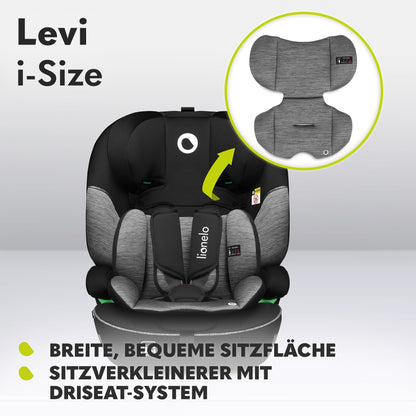 LIONELO LEVI I-SIZE 76-150 cm Kinderautositz, Gruppe 1 2 3, Seitenschutz, 10 Grad Kopfstützenverstellung Bequeme Armlehnen Verstellbare Rückenlehne, R129 i-Size - Meloni2