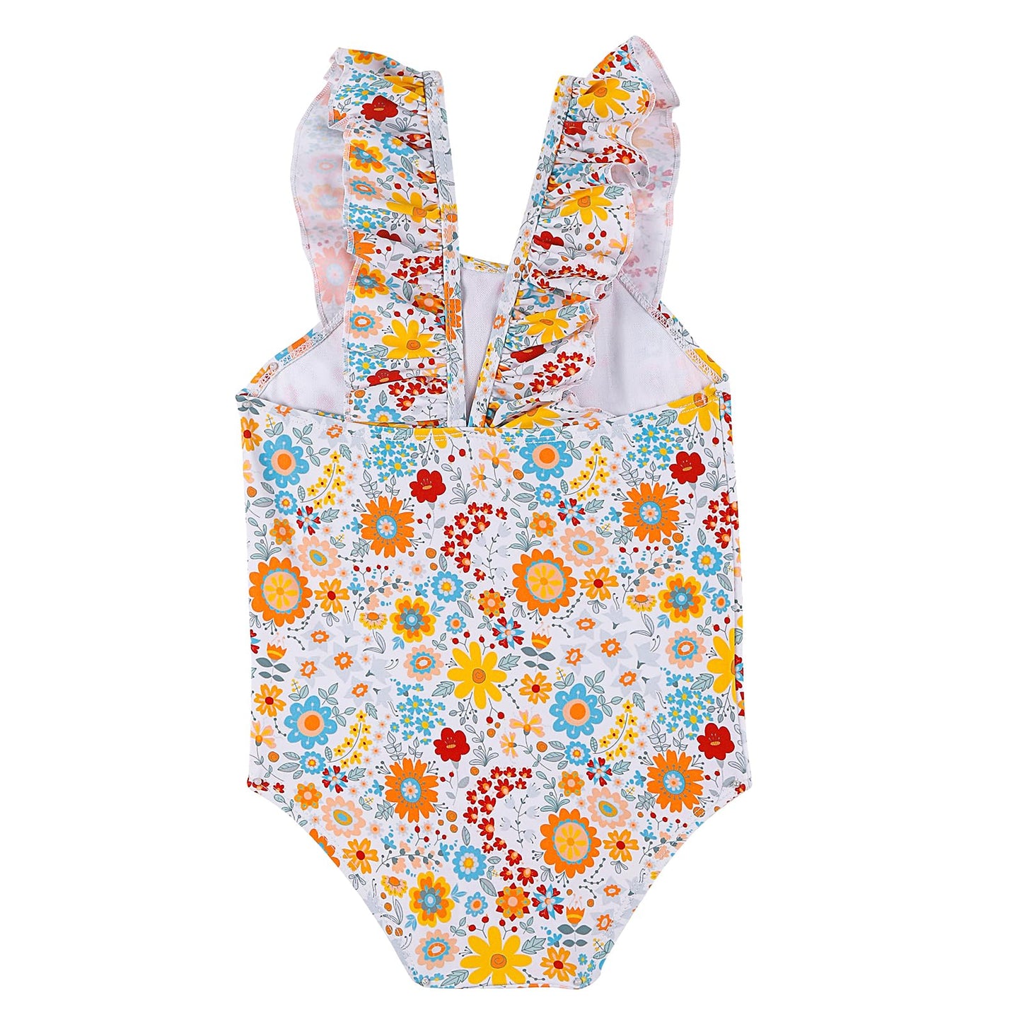 TIZAX Badeanzug für Mädchen Einteiliger Schwimmanzug Kleinkind Niedliche Rüschen Bademode Schnell trocknende Sommerferien Bikini für Kinder 2~7 Jahre