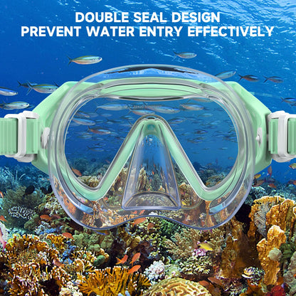 Findway Children's Diving Goggles, Swimming Goggles, Snorkel Mask for Boys Girls Teenagers, Diving Mask with Nose Cover, 180° Panorama, HD, Anti-Fog, Anti-Leak, Diving Goggles for Children 4-16 Years