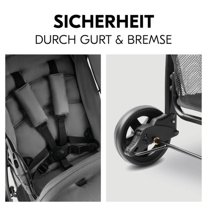 Hauck Lightweight Stroller up to 18 kg with reclining function from birth, small foldaway, sun canopy, large basket - Meloni2