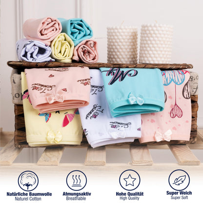 LOREZA ® 10er Pack Mädchen Pantys Boxershorts Unterwäsche aus Baumwolle - Gr. 92-170