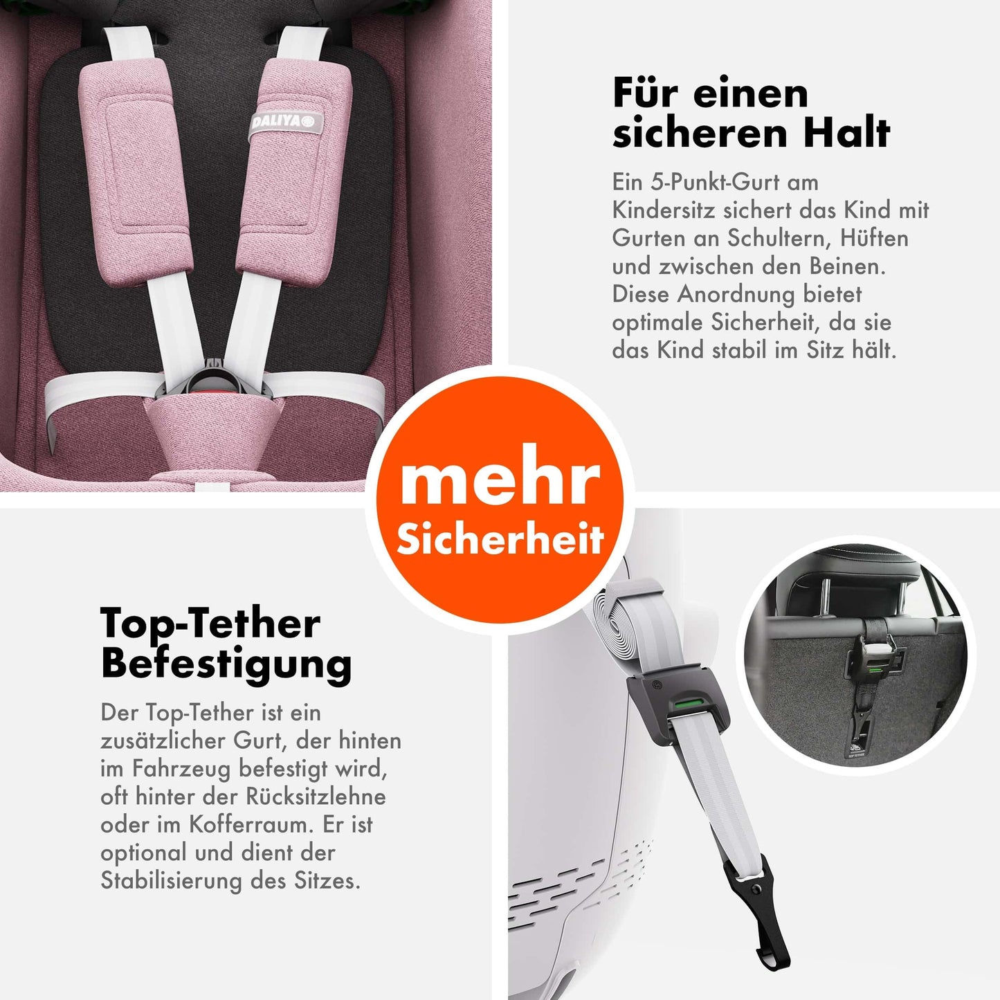 Daliya® Kindersitz ROTAZIONE | I-SIZE 40-150 cm | 8 Pos. | Isofix | (SIP) | Top Tether | 360° | 5 Punkt Gurt | Gruppe 0+ / I/II/III 0-36 KG | Neueste Zulassungs UN ECE Reg. 129 (Beige) - Meloni2