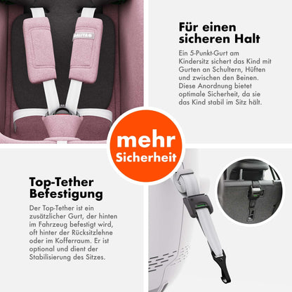 Daliya® Kindersitz ROTAZIONE | I-SIZE 40-150 cm | 8 Pos. | Isofix | (SIP) | Top Tether | 360° | 5 Punkt Gurt | Gruppe 0+ / I/II/III 0-36 KG | Neueste Zulassungs UN ECE Reg. 129 (Beige) - Meloni2