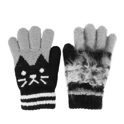 Children's Warm Winter Gloves / Mittens with Plush Lining, Cute Ski Gloves, 3 - 8 Years Old, for Skiing / Snowboarding / Playing / Running