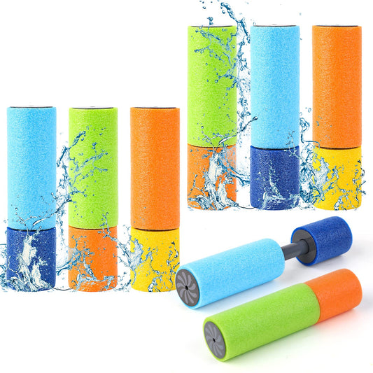 DERAYEE Packung mit 6 Wasserspritzpistolen, Wasserpistolenschaum Bunte Spritzpistole für Kinder und Erwachsene