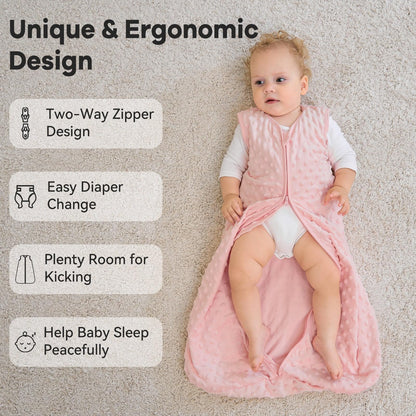 Unnivoll Baby Sleeping Bag, 1.5 Tog Baby Sleeping Bag, 0-6 Months, Pack of 2, Sleeping Bag, Winter, Autumn, 67 cm, for Boys and Girls, Newborns, Coffee