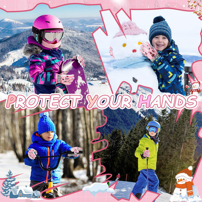 CYCLESPEED Kinder Winddicht Winterhandschuhe Warm Skihandschuhe Wasserdicht für 4-12 Jahre Mädchen Jungen Fahrradhandschuhe Outdoor Snowboarding