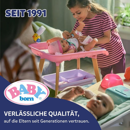 BABY born for Babies Sleepy Pink - weiche 30 cm Puppe - Mit pinkem Körper & integrierter Rassel - Stoffpuppe inkl. festem Mützchen - Geeignet für Neugeborene