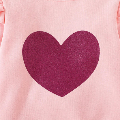 Mädchen Herz Pullover Baumwolle Kinder Valentinstag Sweatshirt Crew Neck Langarm Winter Kleidung Tops 2-7 Jahre