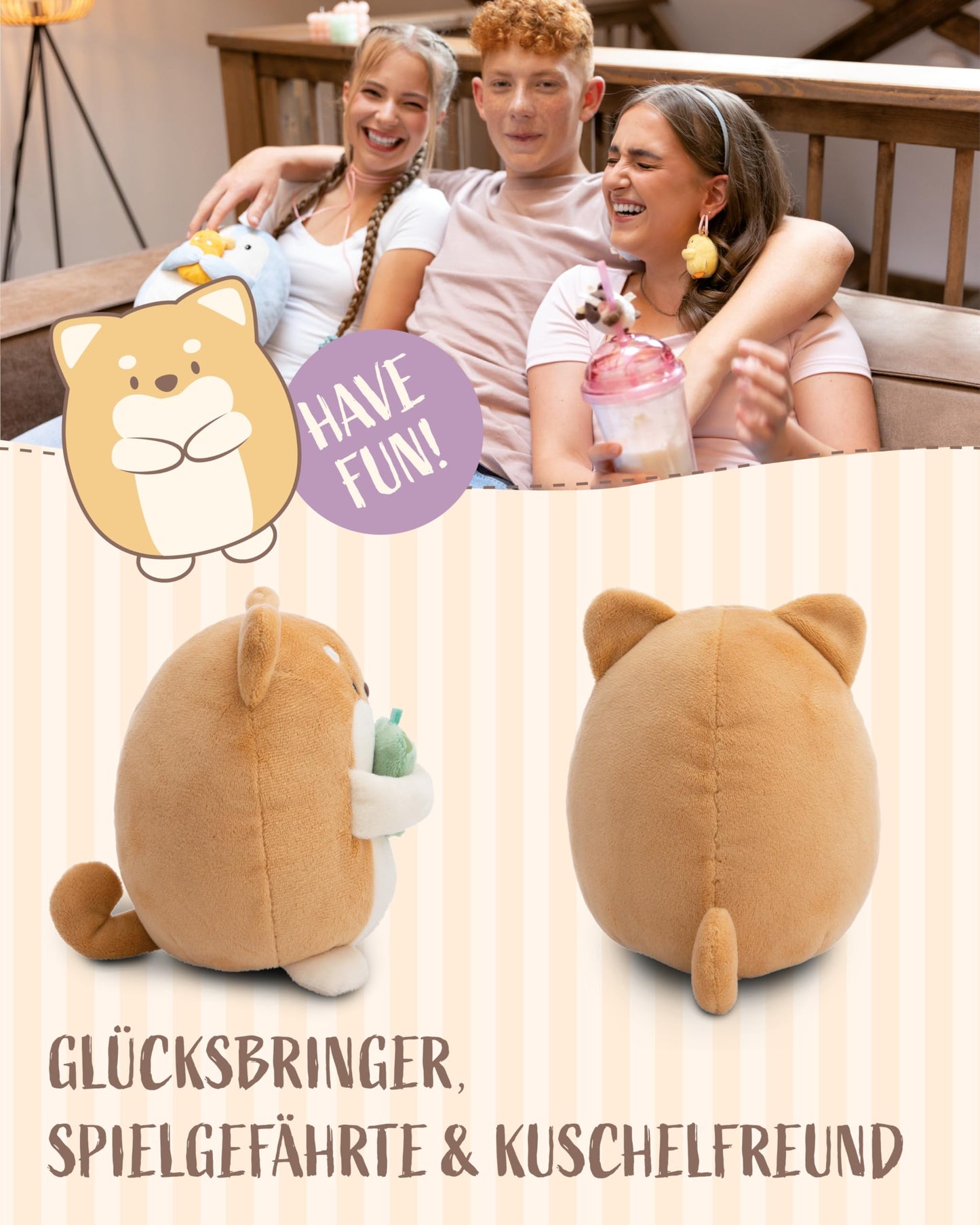 NICI MYMOCHI Fuchs Kuscheltier Geeks 16 cm mit Videospiel in Geschenkbox 11x12x6,5 cm, Flauschiges Stofftier zum Kuscheln, Spielen und Liebhaben - 61151