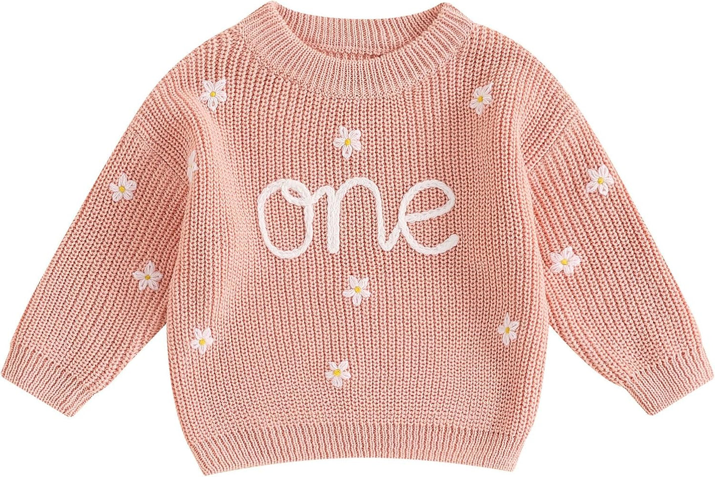 L&ieserram Baby Mädchen Jungen 1. Geburtstag Gestrickt Pullover Jumper Langarm Strickpullover Pulli Kleinkinder Kleidung Outfit Knitted Sweater 1 Jahr