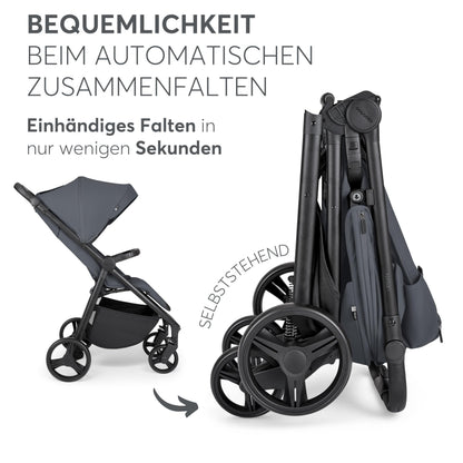 KikkaBoo Reisebuggy Kinderwagen URBAN, Buggy mit Liegefunktion ab Geburt bis 22 kg, Klein Zusammenklappbar, Leicht, EVA Räder mit Federung, Höhenverstellbarer Griff, Beige