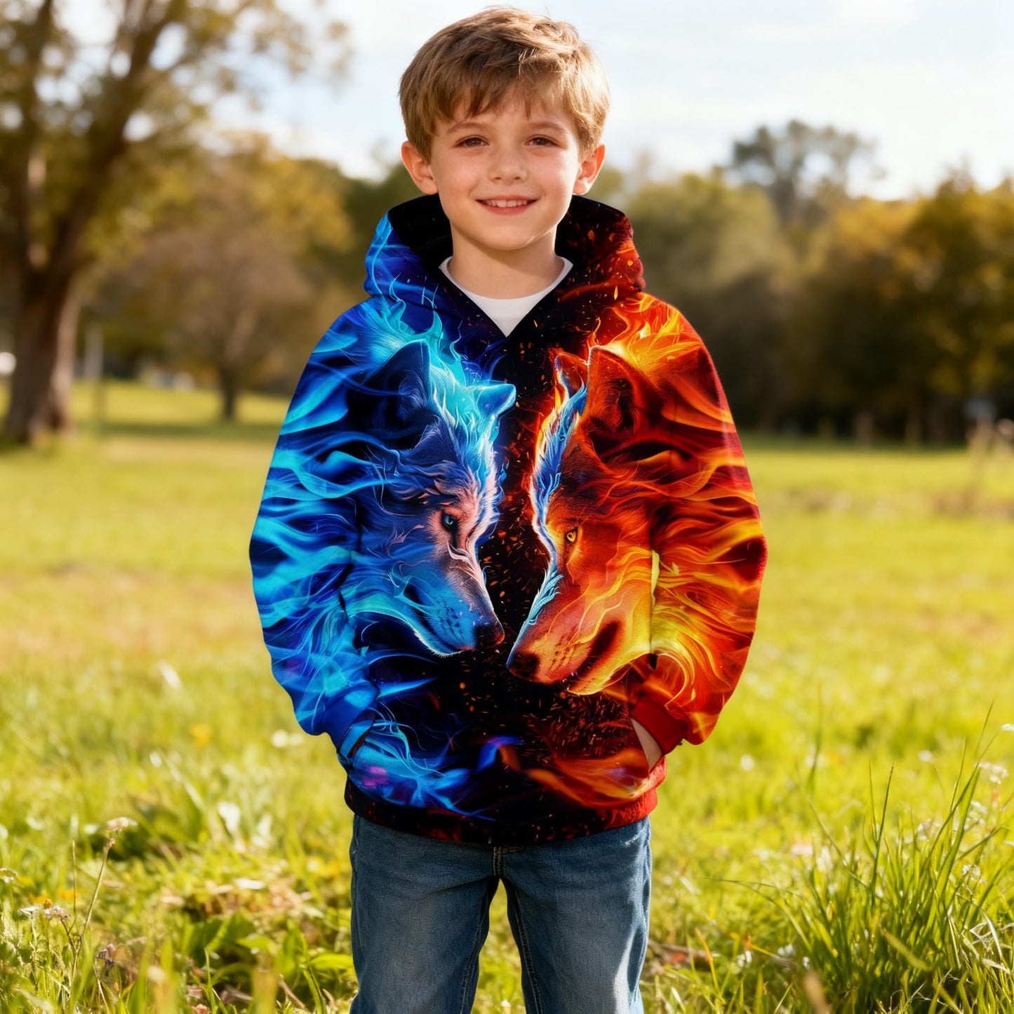 Fanient Children's / Boys' / Girls' Hoodies, 3D Print, Vivid Animal Cartoon Graphic Sweatshirt, Pocket Pullover Hoodie for 6-16 Years 