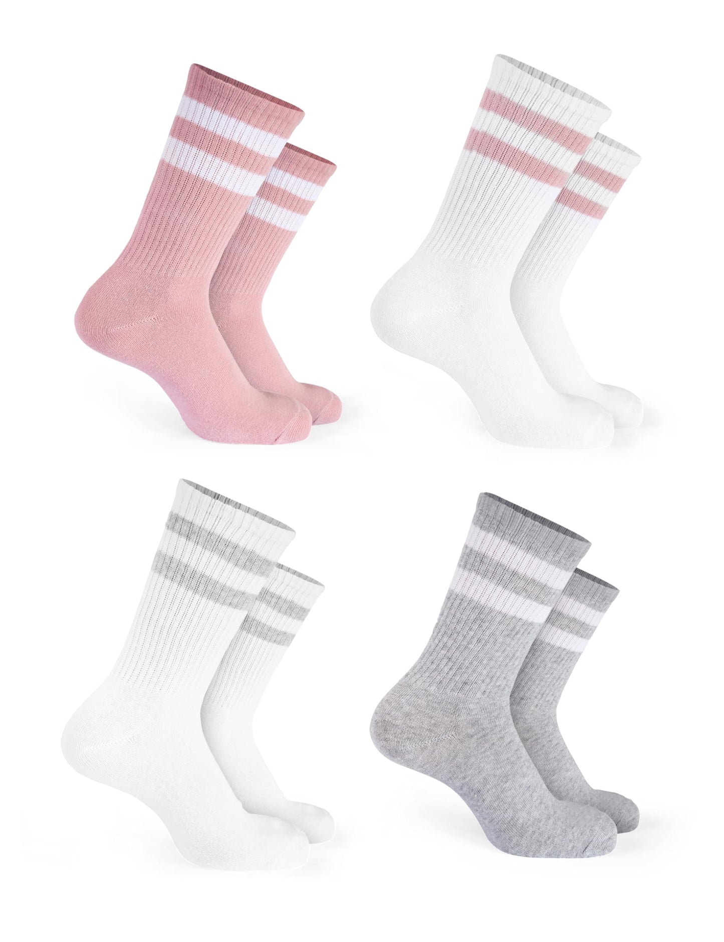 Basic Treasure 4 Paar Sportsocken Kinder, Kindersocken Baumwolle, Kinder Socken Jungen und Mädchen, Tennissocken
