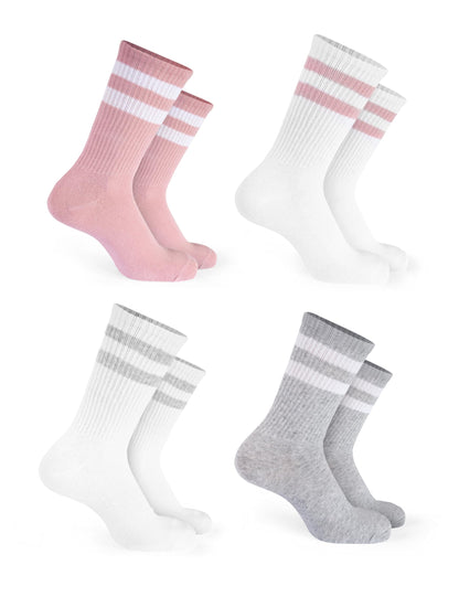 Basic Treasure 4 Paar Sportsocken Kinder, Kindersocken Baumwolle, Kinder Socken Jungen und Mädchen, Tennissocken