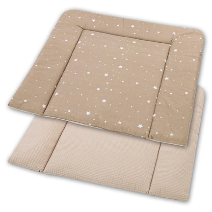 Wickelauflage Wickelunterlage aus Baumwolle 75x72 cm - Weich und waschbar Wickelunterlage für Babys Wickelmatte aus Stoff für Wickeltisch Wickelkommode oder Waschmaschine 75 x 72 Wilde Rose